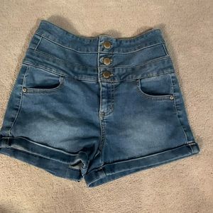 High wasted jean shorts